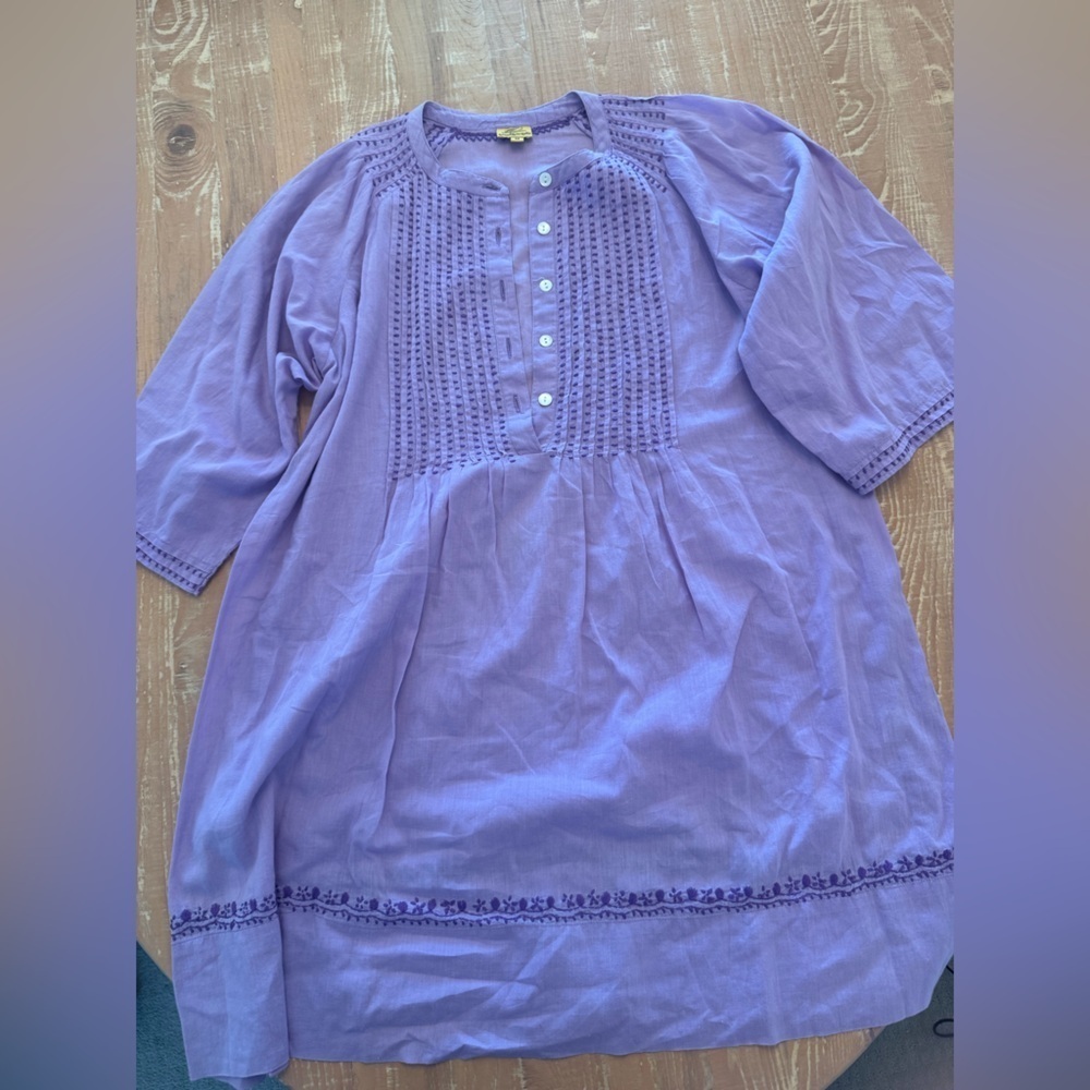 Roller Rabbit Purple Embroidered Tunic Dress